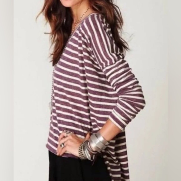 FP Beach Oversized Striped Dolman Sleeve Tunic Top PTP29 I Believe It’s M To XL - Picture 2 of 9